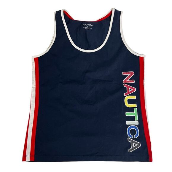 Nautica Tops - Nautica Tank Top Athletic Shirt Workout Athleisure Sports Retro Embroidered L